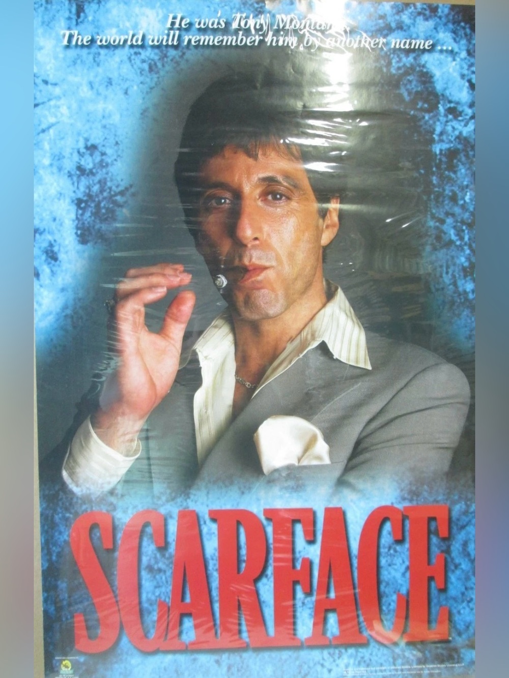 Scarface vintage poster Al Pacino smoking cigar movies photo style movie poster